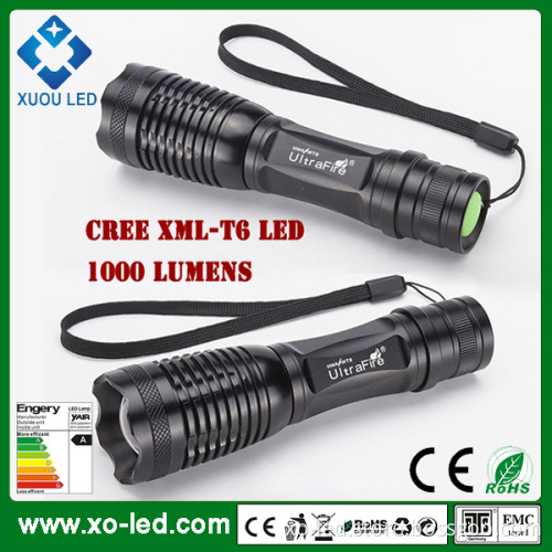 New Style CREE Xml-T6 10 Watt White 1000 Lumens Rechargeable LED Flashlight